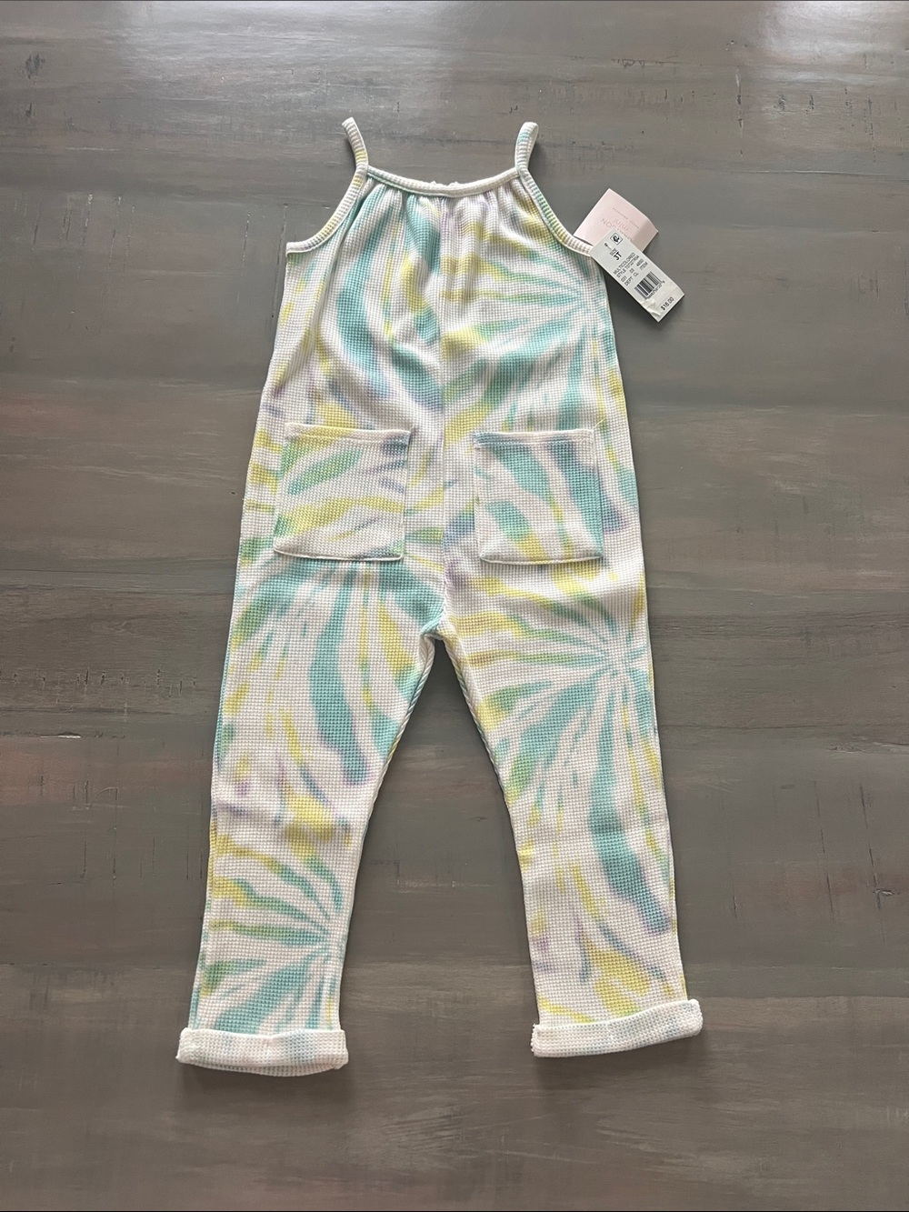 ☮️ 🆕 Pastel Tie-Dye Tank Pant Romper - Boho! Size 3T. Grayson Mini. NWT.